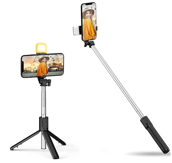 Raptas R1S 3-in-1 Tripod / Selfie Stick with LED Light & Bluetooth Remote