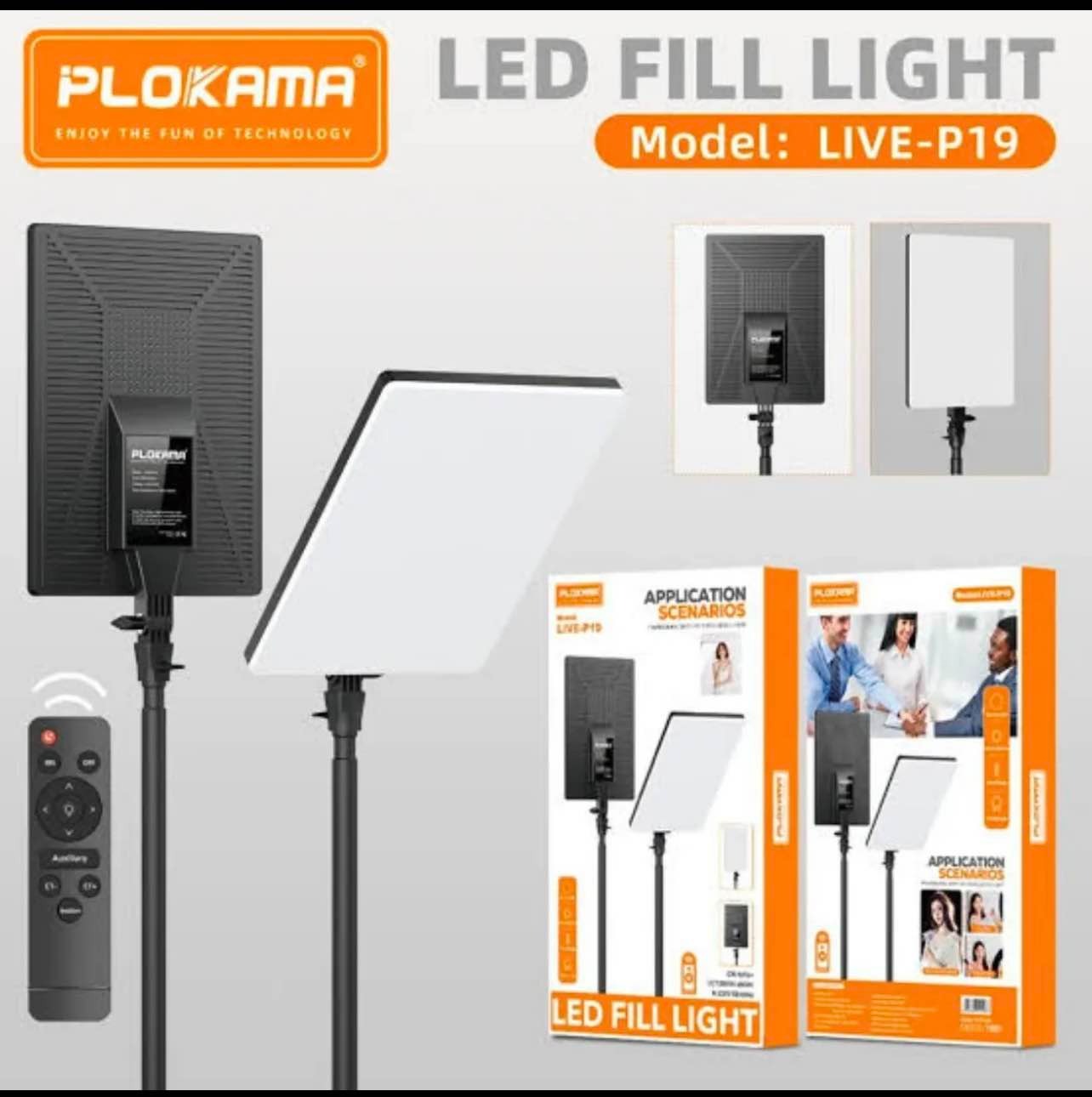 PLOKAMA Live P-19 LED Fill Light with 7ft Stand