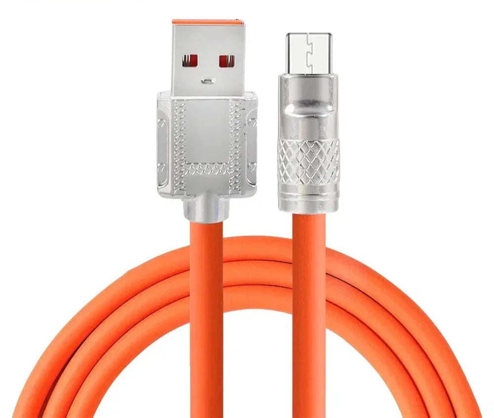 Universal Liquid Silicon Cable (Type C & Micro USB) | 120W / 6A